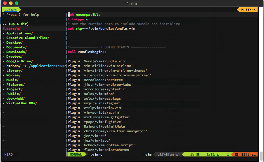 Mac Vim Nice Ui Setting – 大頭N的0與1