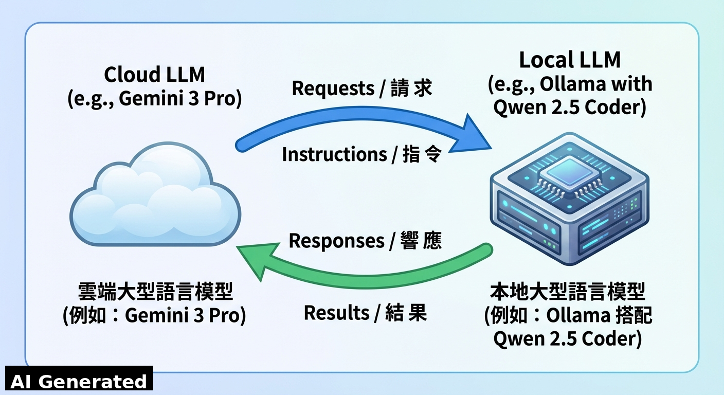 OpenClaw 與 Ollama 混合架構實踐：雲端決策與本地執行的分層設計 illustration