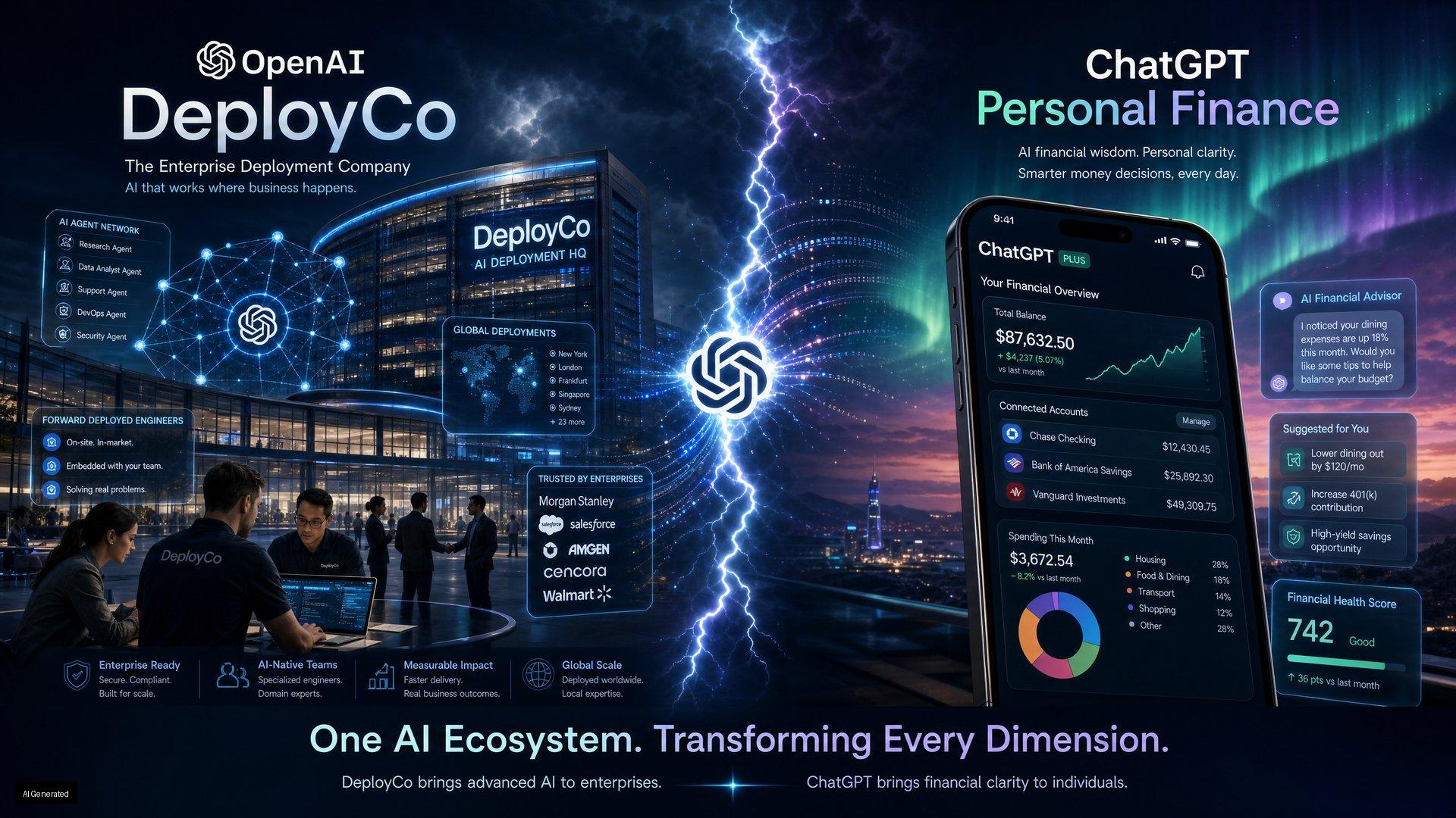 AI 企業化與個人化雙管齊下：OpenAI 成立 DeployCo 與 ChatGPT 財務功能上線