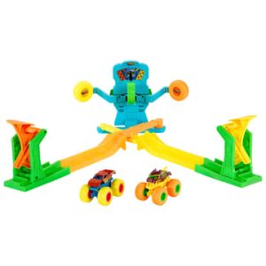 Hot Wheels Monster Trucks Neon Crashin’ Slamway Playset